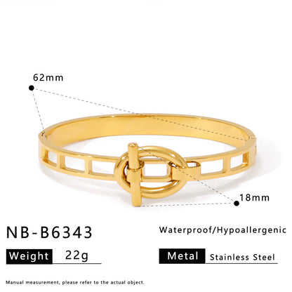 CB43: 18k Gold Plated Premium Stainless Steel Cuff Bangles