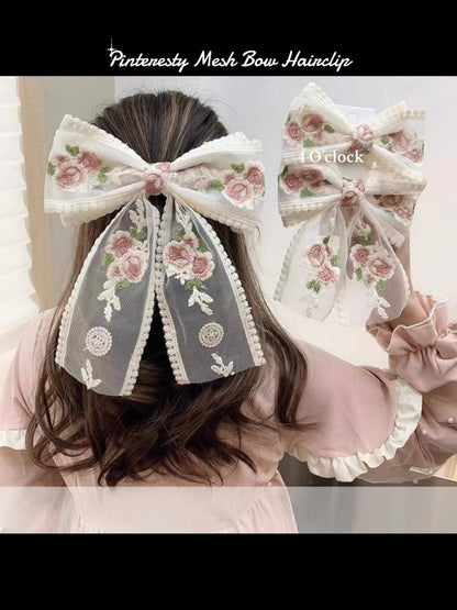 🎀Pinteresty Mesh Bow Hairclips✨