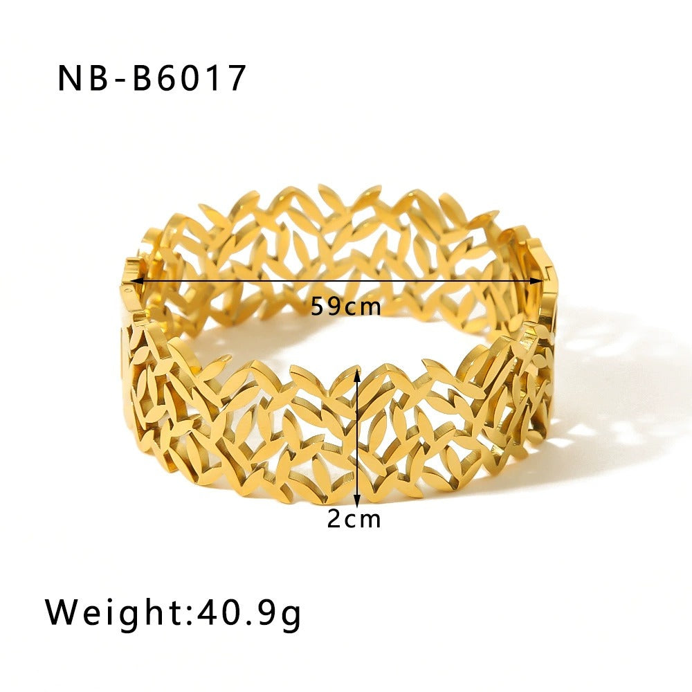 CB01: 18k Gold Plated Premium Stainless Steel Cuff Bangles