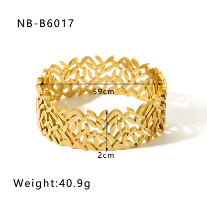 CB01: 18k Gold Plated Premium Stainless Steel Cuff Bangles