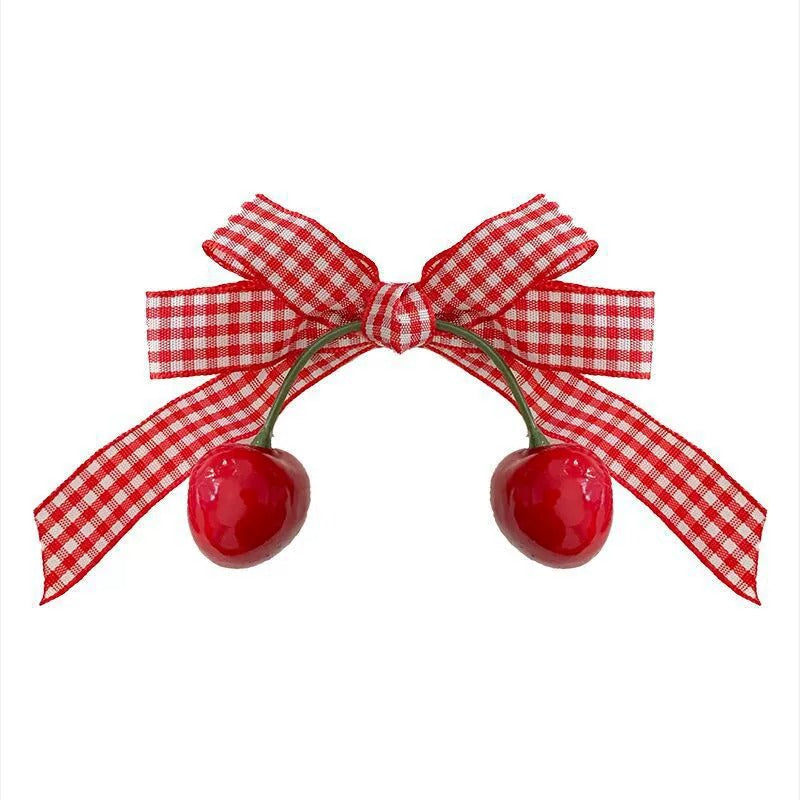 Cherry & Strawberry Cottagecore Hair Clips: Cherry (1 pair)