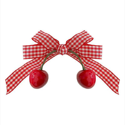 Cherry & Strawberry Cottagecore Hair Clips: Cherry (1 pair)