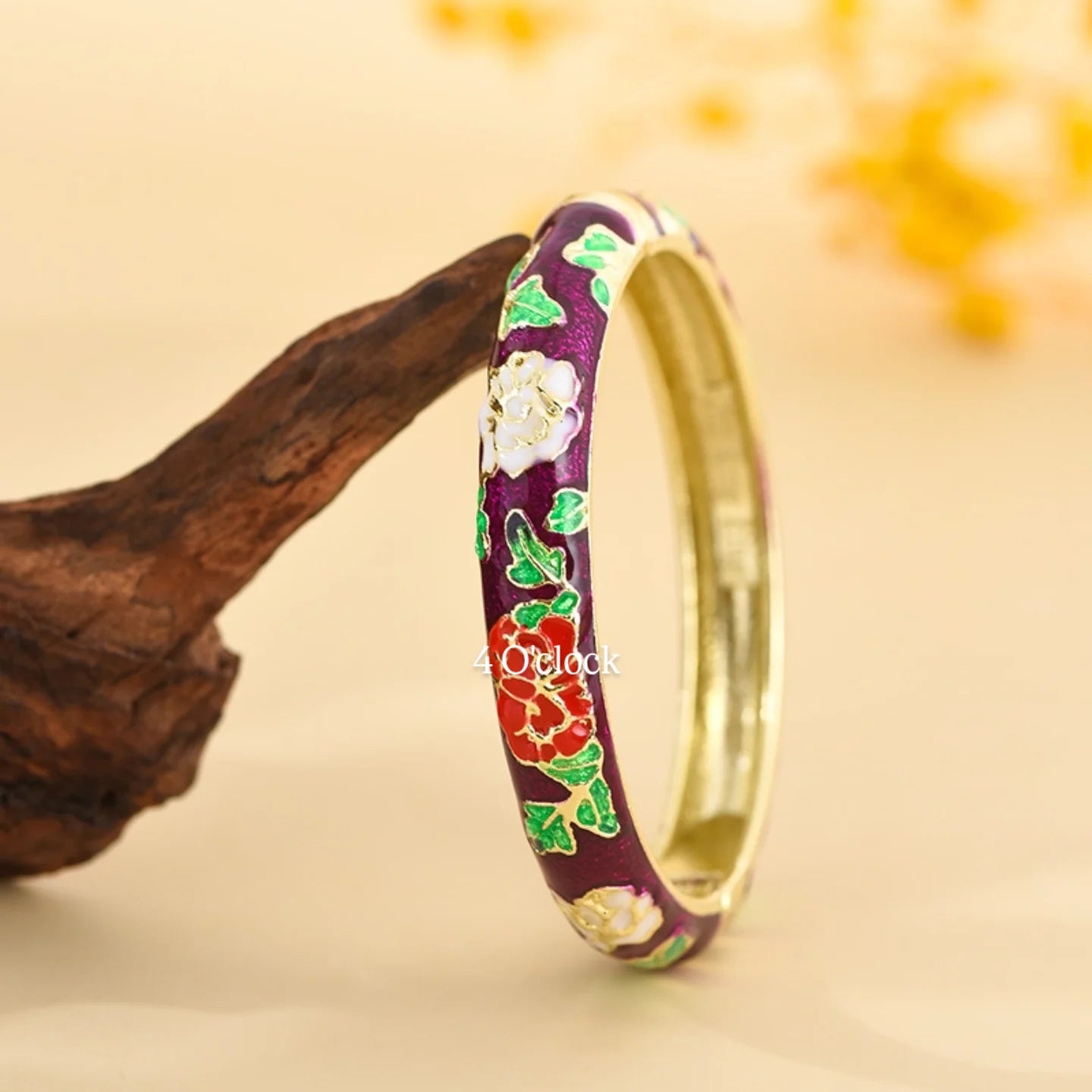 ✨🦢VC104: Vintage Victorian Enamel Bangles : Amethyst Bloom 🌸🕯️
