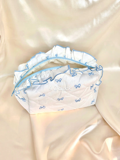 🎀11. Pinteresty Makeup Bag: Blue Bow (1pc)🫧