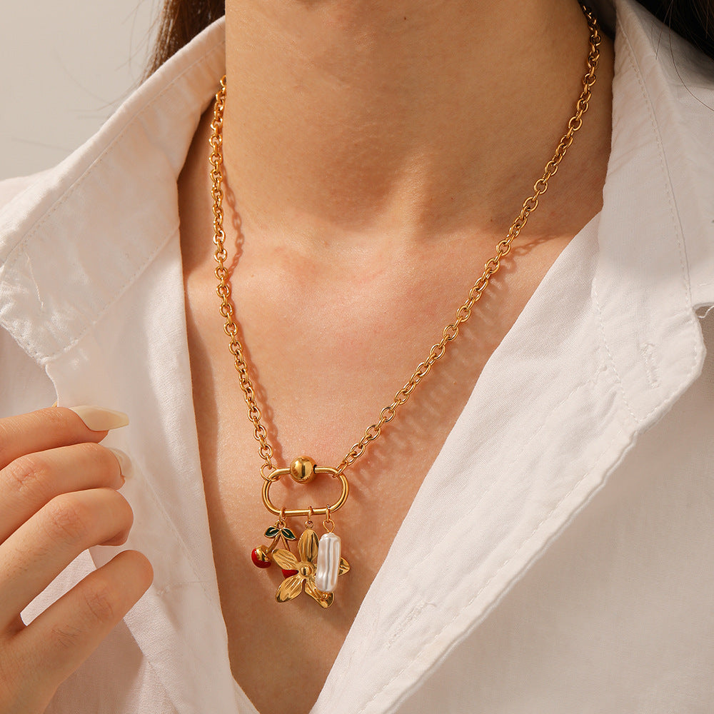 CN45: 18K Gold Plated Premium Stainless Steel Charm Necklace