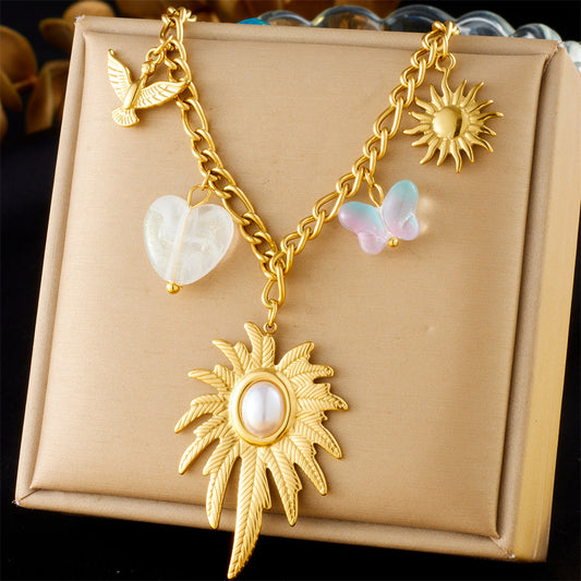 CN12: 18K Gold Plated Premium Stainless Steel Charm Necklace