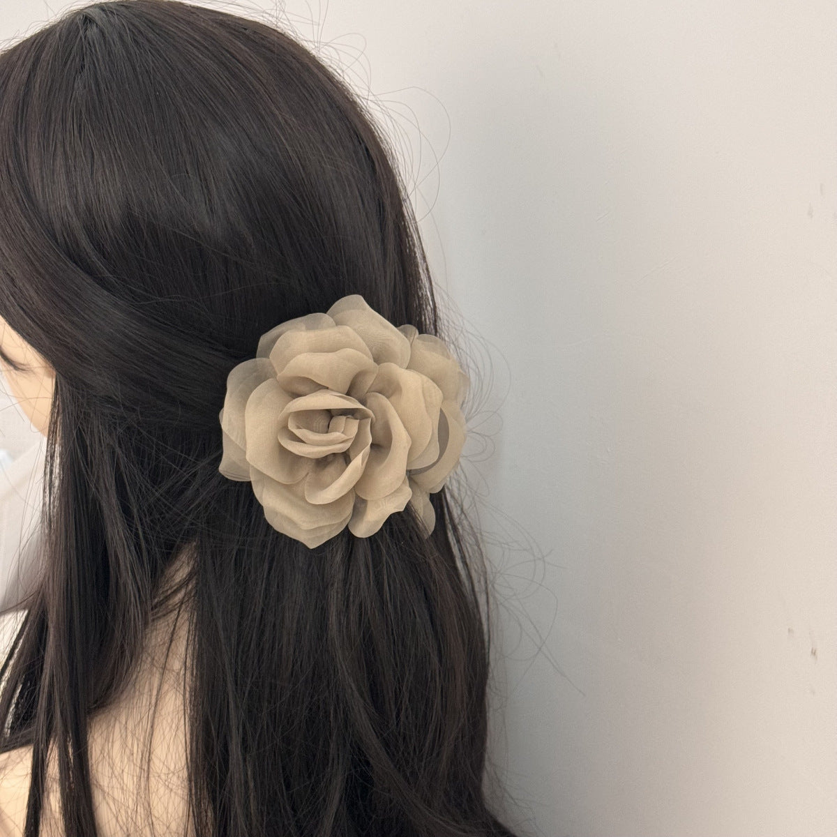 Pinteresty Mesh Rose Hairclaws: Beige