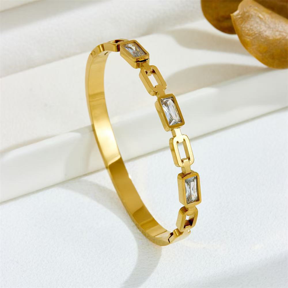 CB12: 18k Gold Plated Premium Stainless Steel Cuff Bangles: Aquastreet