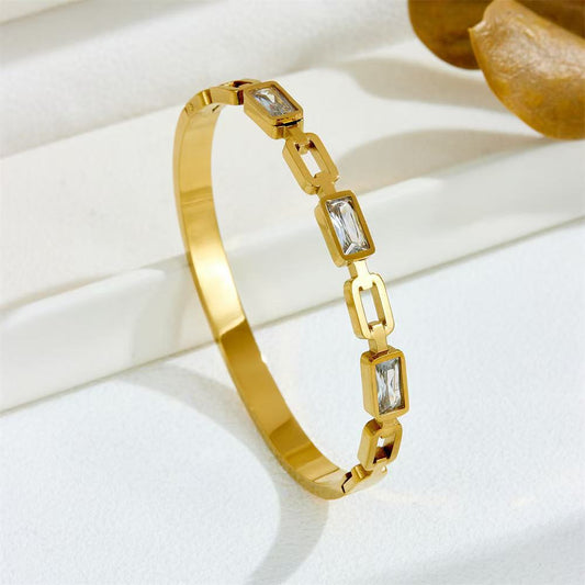 CB12: 18k Gold Plated Premium Stainless Steel Cuff Bangles: Aquastreet