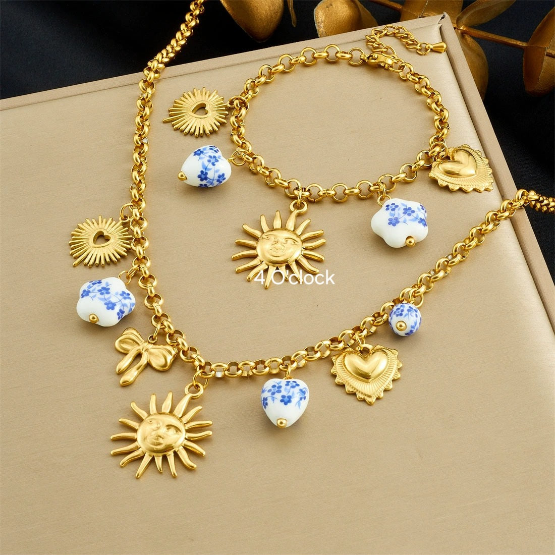 CS08: 18K Gold Plated Premium Stainless Steel Charm Necklace