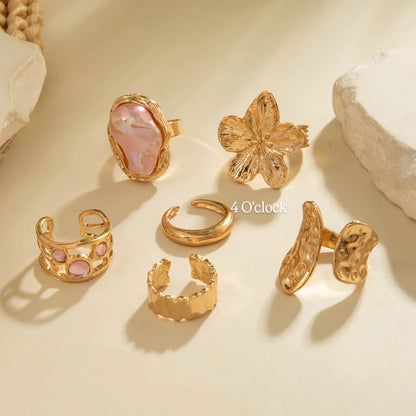✨RS58: Maximalistic Finger Ring Sets (Golden) - 6pcs (Full set adjustable)