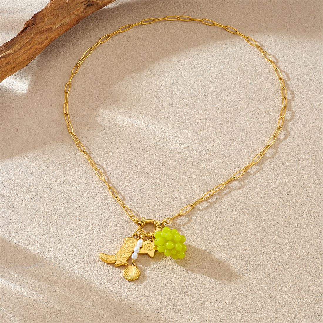 CN37: 18K Gold Plated Premium Stainless Steel Charm Necklace