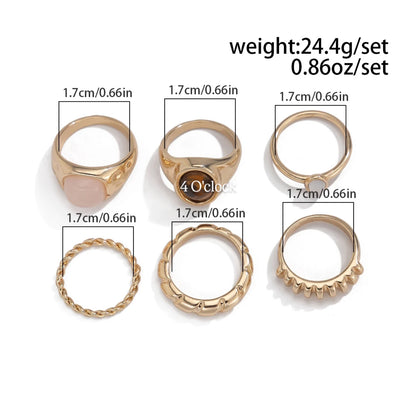 ✨RS99: Maximalistic Finger Ring Sets (Golden) - 6pcs (not adjustable)