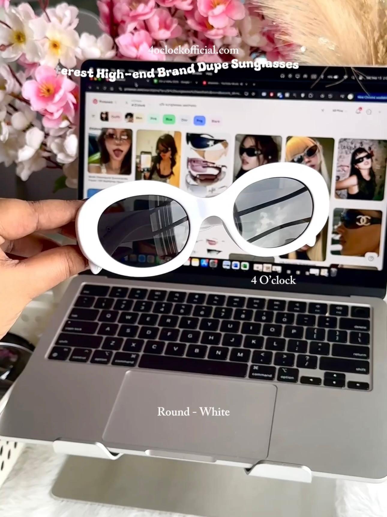 S13: Pinteresty High-End Brand Dupe Round Sunglasses - White (with box)