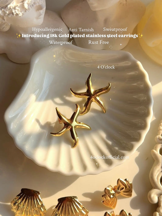 GE03: Stainless Steel Earrings: Starfish