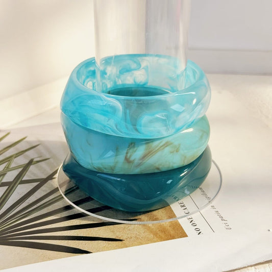 HC174: Trendy Resin Bangle Set (3pcs)