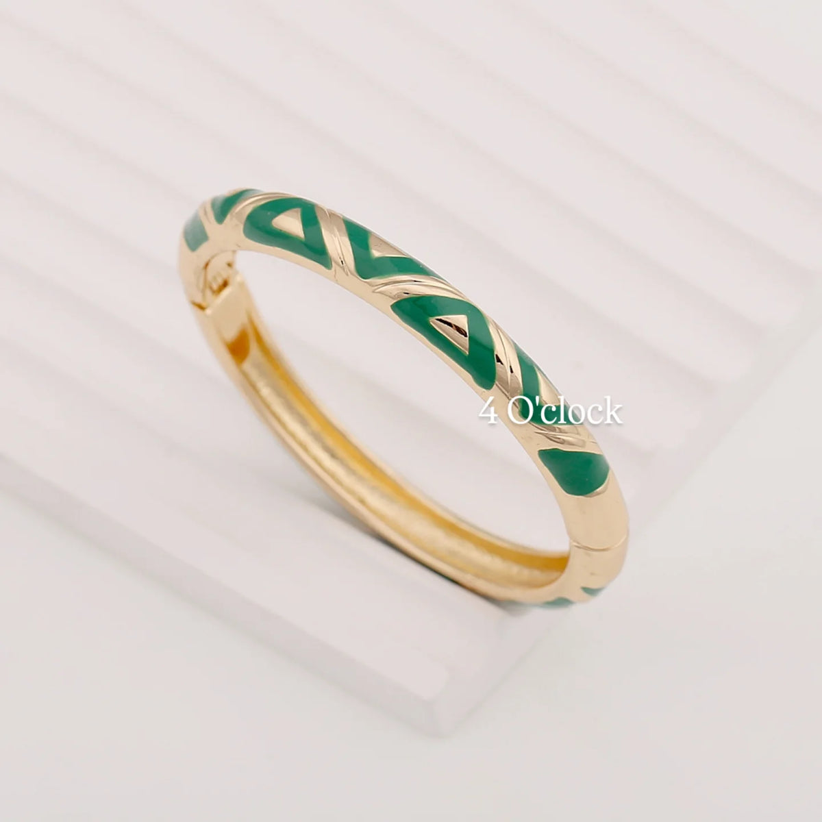 VC83: Vintage Victorian Enamel Bangles : Seafoam Whisper