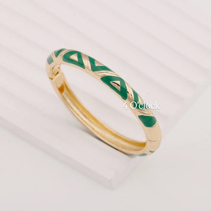 VC83: Vintage Victorian Enamel Bangles : Seafoam Whisper