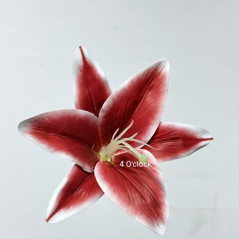 Artificial Lily Side Hair Clip: Red