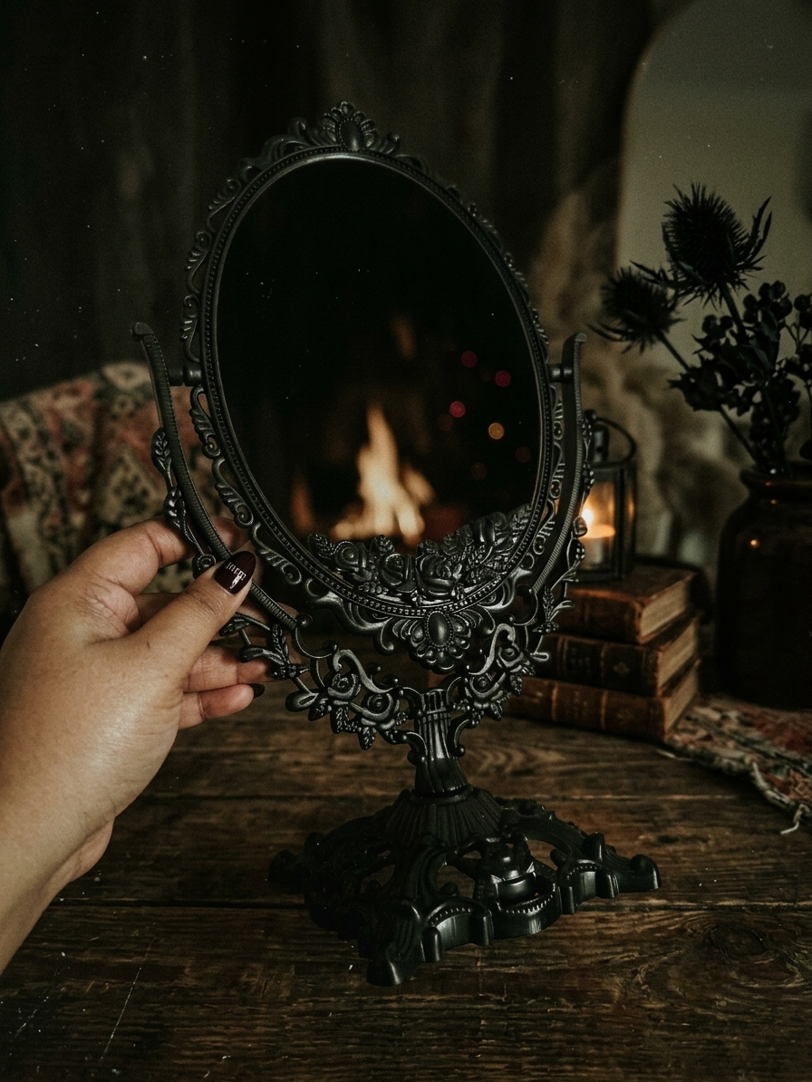M25: Vintage Mirror: Vintage Oval: Black