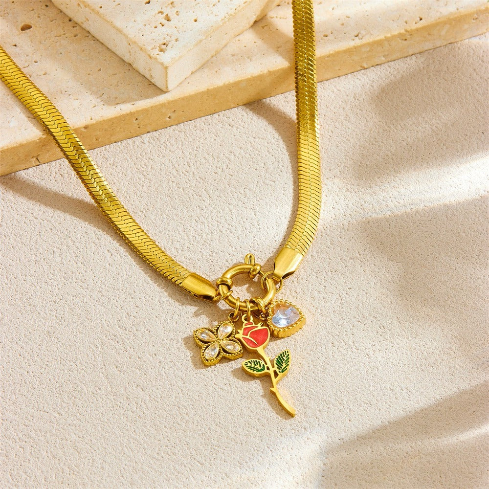 CN53: 18K Gold Plated Premium Stainless Steel Charm Necklace