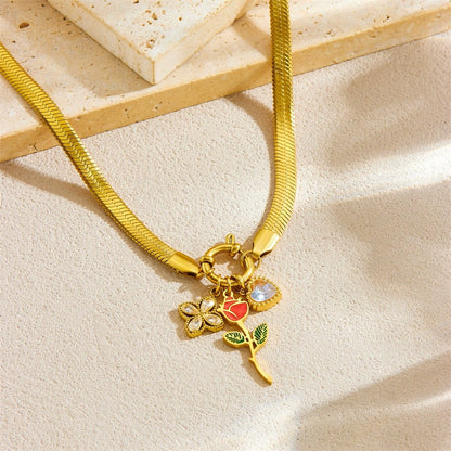 CN53: 18K Gold Plated Premium Stainless Steel Charm Necklace