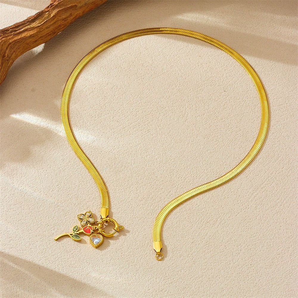 CN53: 18K Gold Plated Premium Stainless Steel Charm Necklace
