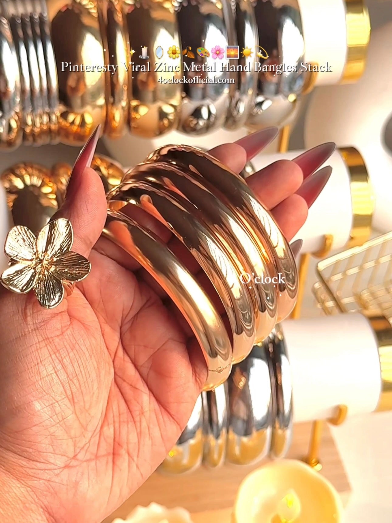 BOHO3: Boho Bangles: 4 pieces set (Golden)