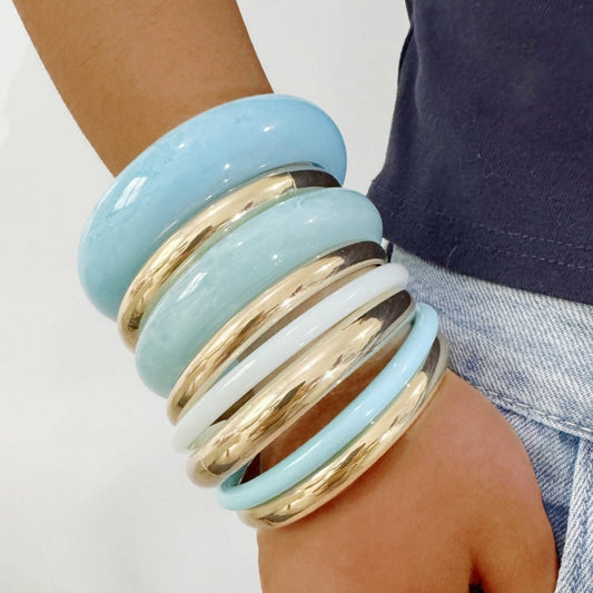 HC190: Trendy Resin Bangle Set (8 pcs)
