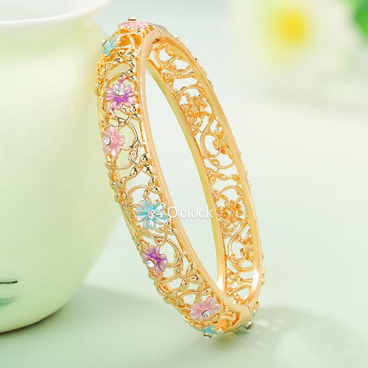 ✨🏰VC16: Cloisonné Vintage Victorian Bangles : Powder Blue 🌸🕯️