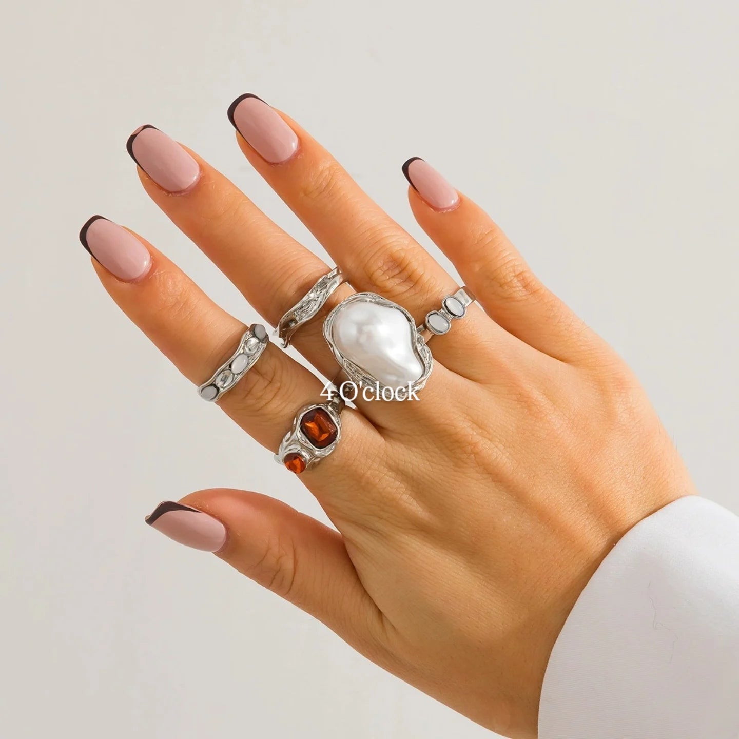 ✨RS118: Maximalistic Finger Ring Sets (Silver) - 3pcs (Adjustable-Non adjustable mixed sizes)