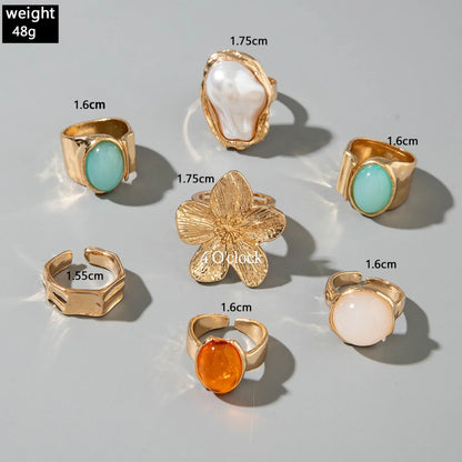 ✨RS79: Maximalistic Finger Ring Sets (Golden) - 7pcs (Full set adjustable)