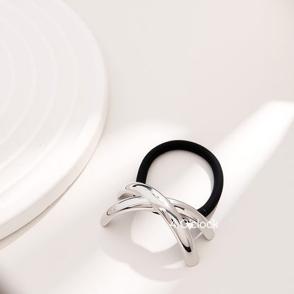 Pinteresty Chunky Hairband: X-shaped silver