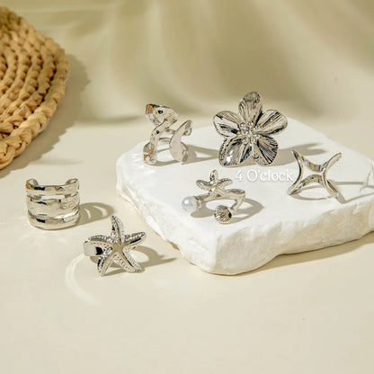 ✨RS71: Maximalistic Finger Ring Sets (Silver) - 6pcs (Adjustable-Non adjustable mixed sizes)