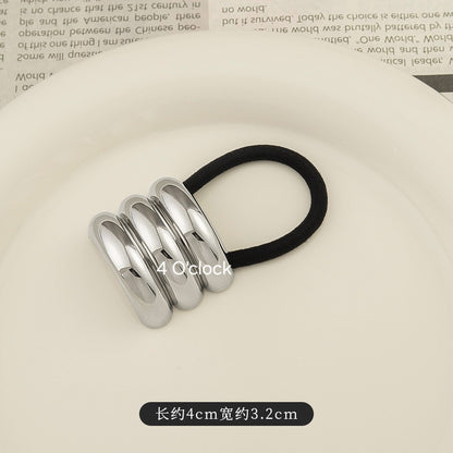 Pinteresty Chunky Hairband: Three-layer Arc Silver