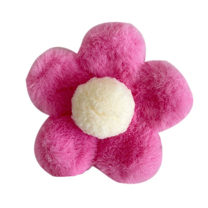 Plushy Flower Hairclaws: Pink