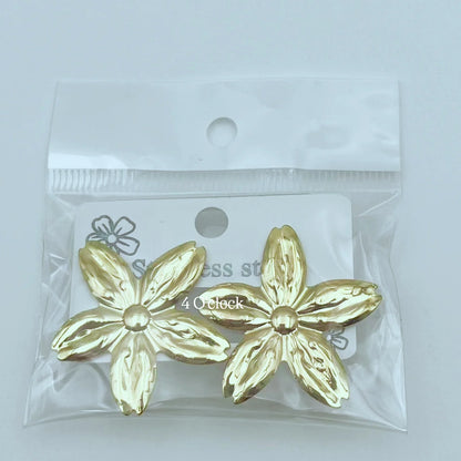 GE10: Stainless Steel Earrings: Golden Sakura