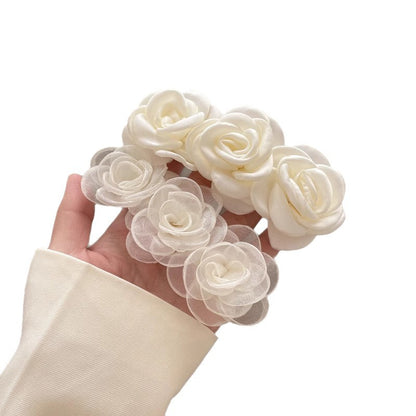 Rose Hairclip: White