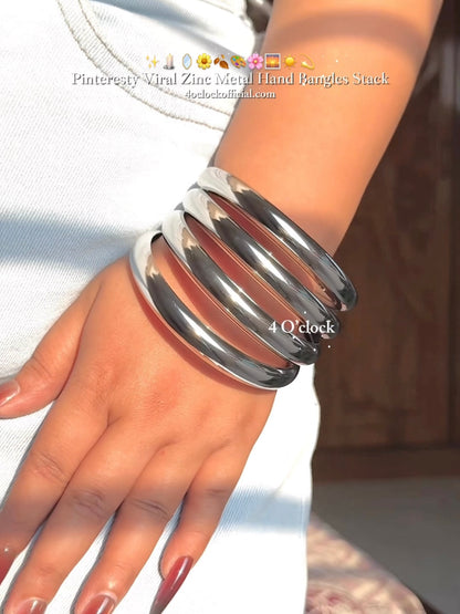 HC56: Bangles Sets for Stack: 4 Bangles Sets (Silver)