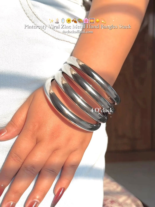 ✨HC56: Bangles Sets for Stack: 4 Bangles Sets (Silver)✨