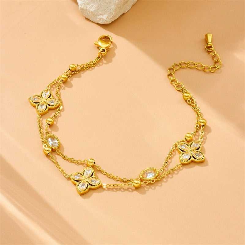 BN12: 18K Gold Plated Premium Stainless Steel Charm Bracelet