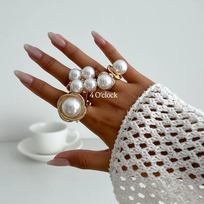 ✨RS85: Maximalistic Finger Ring Sets (Golden) - 3pcs (Adjustable-Non adjustable mixed sizes)