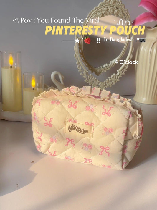 14. Pinteresty Makeup Bag: White Tone Floral
