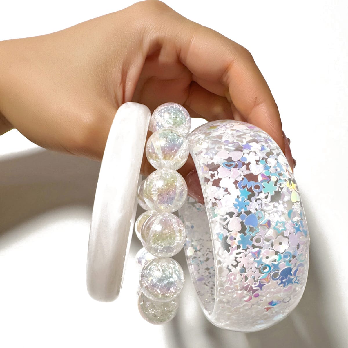 HC204: Trendy Resin Bangle Set (3 pcs)