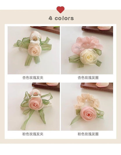 Lace Rose Hairclaws: White