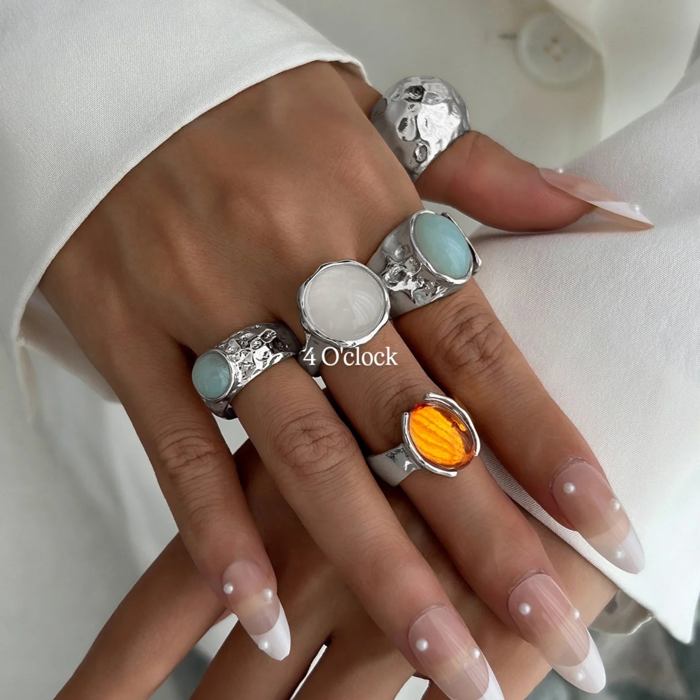 ✨RS76: Maximalistic Finger Ring Sets (Silver) - 5pcs (Full set adjustable)