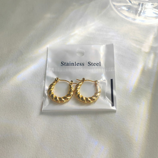 GE58: 18K Gold Plated Stainless Steel Ear Hoops