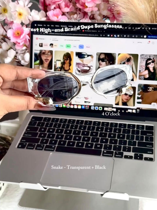S24: Pinteresty Snake Sunglasses- Transparent + Black (with box)