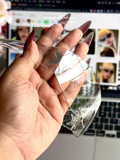 S32: Pinteresty Y2K Star sunglasses : Transparent (with box) Unisex