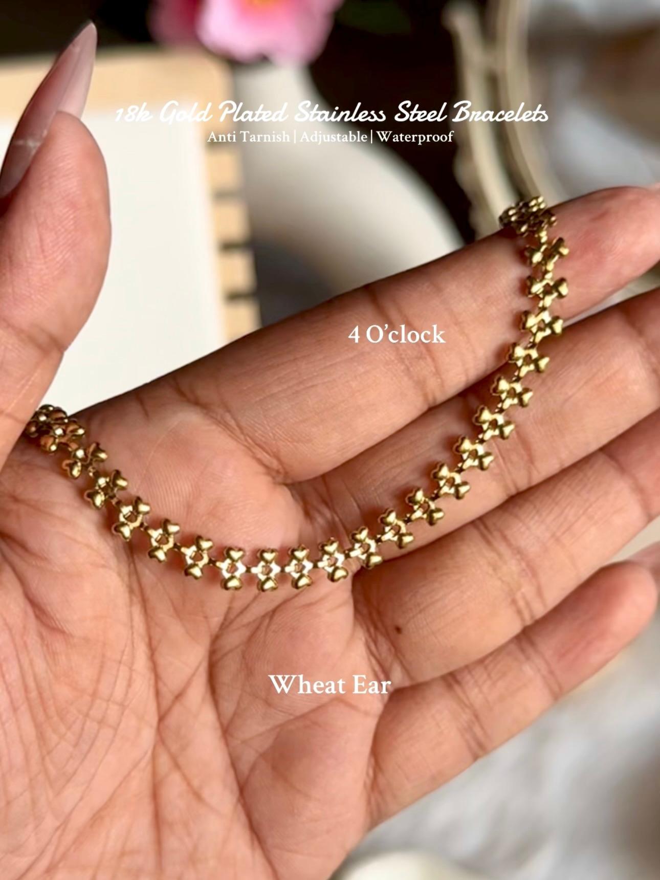 B15⚜️18k Gold Plated Stainless Steel Bracelet: Wheat Ear✨